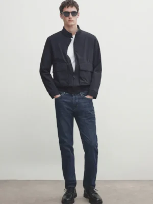 Slim-fit enzymatic jeans