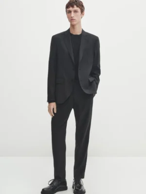 Suit blazer in 100% stretch wool